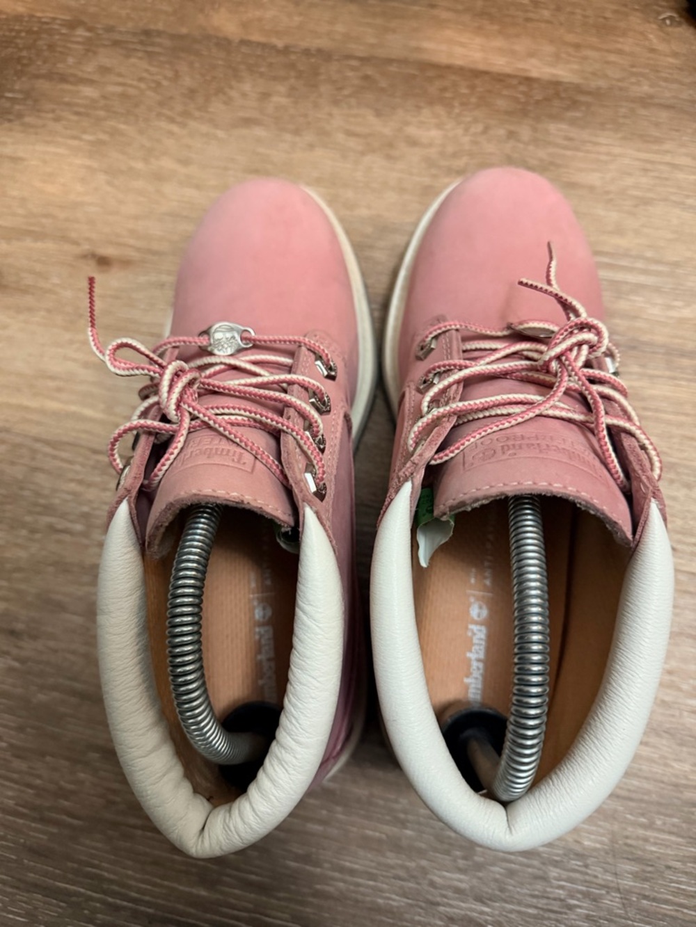 TIMBERLAND Women's Nellie Pink Nubuck Leather Waterproof Chukka Boots Sz 7.5 - Picture 5 of 7